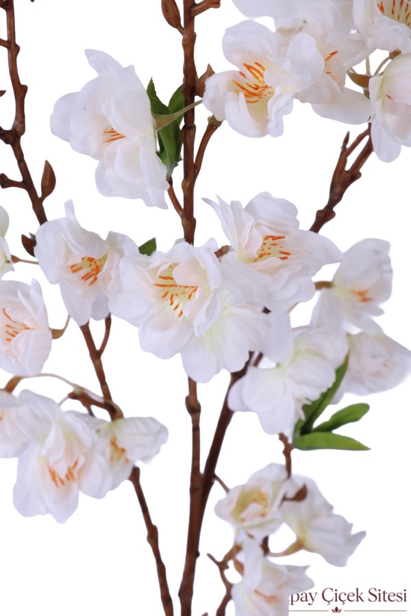 Yapay Kiraz Çiçeği Dalı 90 cm Krem Beyaz - 3