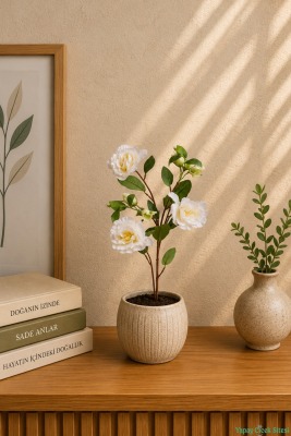Yapay Lisyantus Dalı 70cm Beyaz - 2