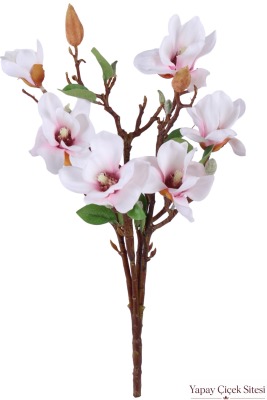 Yapay Manolya Demeti 53 cm Beyaz Pembe - Yapay Çiçek Sitesi