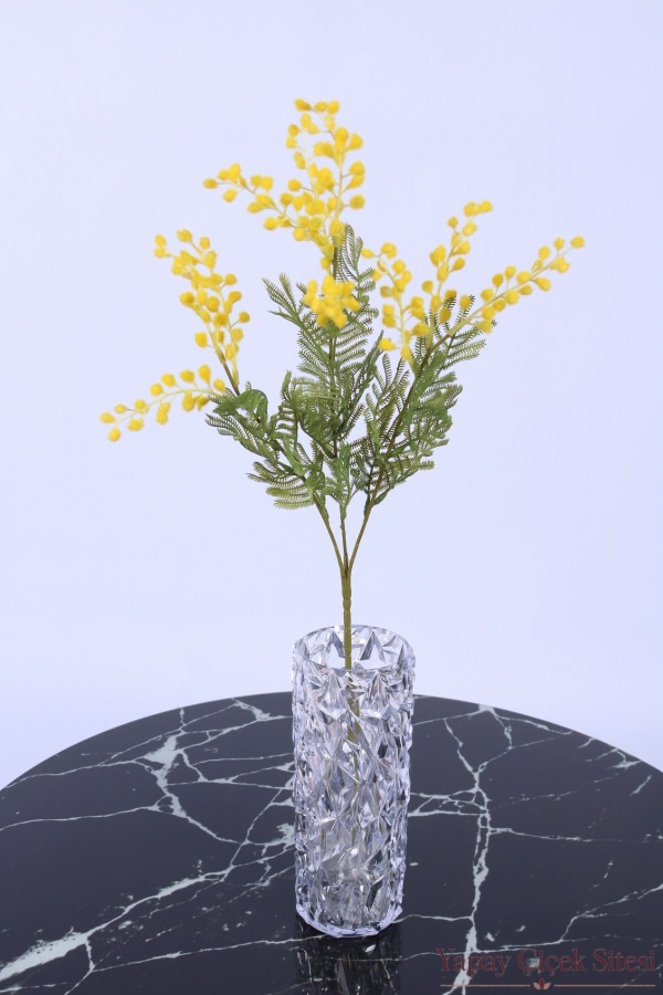 Yapay Mimoza Dalı 68 cm Sarı - 1