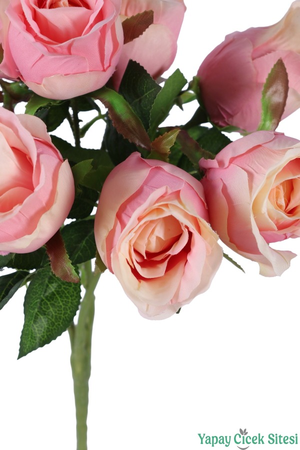 Yapay Şakayık Görünümlü Gül Demeti 43 cm Pudra Pembe - 3
