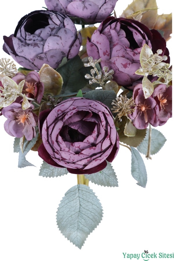 Yapay Şakayık Görünümlü Premium Ranunkulus Demeti 35 cm - 4