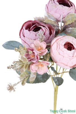Yapay Şakayık Görünümlü Premium Ranunkulus Demeti 35 cm - 11