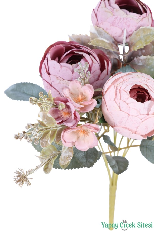 Yapay Şakayık Görünümlü Premium Ranunkulus Demeti 35 cm - 11