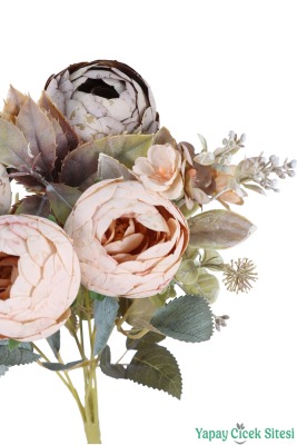 Yapay Şakayık Görünümlü Premium Ranunkulus Demeti 35 cm - 14