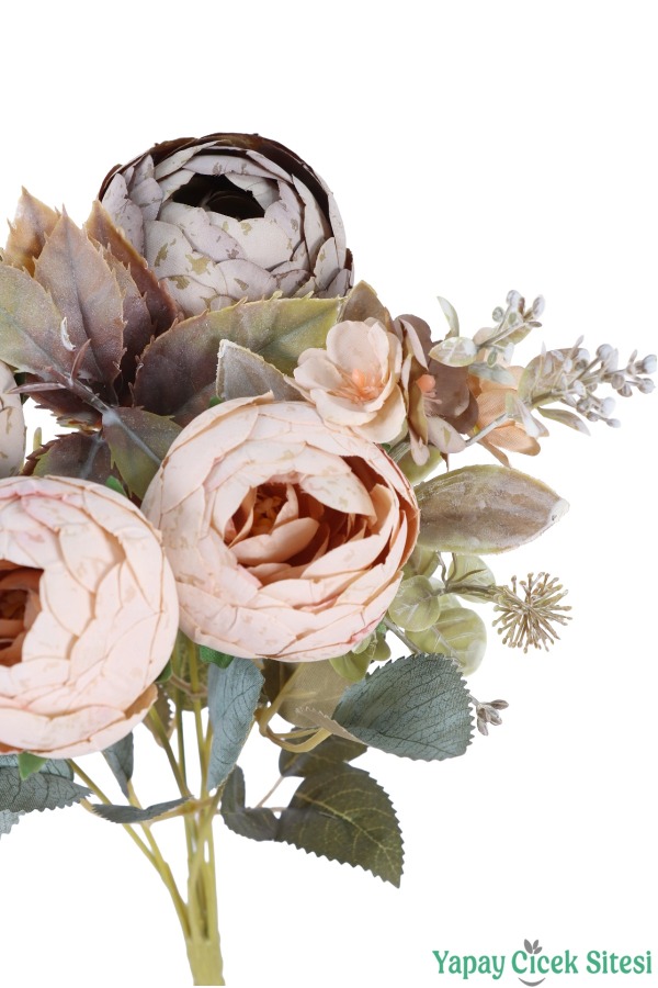 Yapay Şakayık Görünümlü Premium Ranunkulus Demeti 35 cm - 14