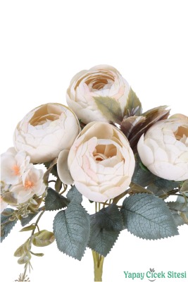 Yapay Şakayık Görünümlü Premium Ranunkulus Demeti 35 cm - 17