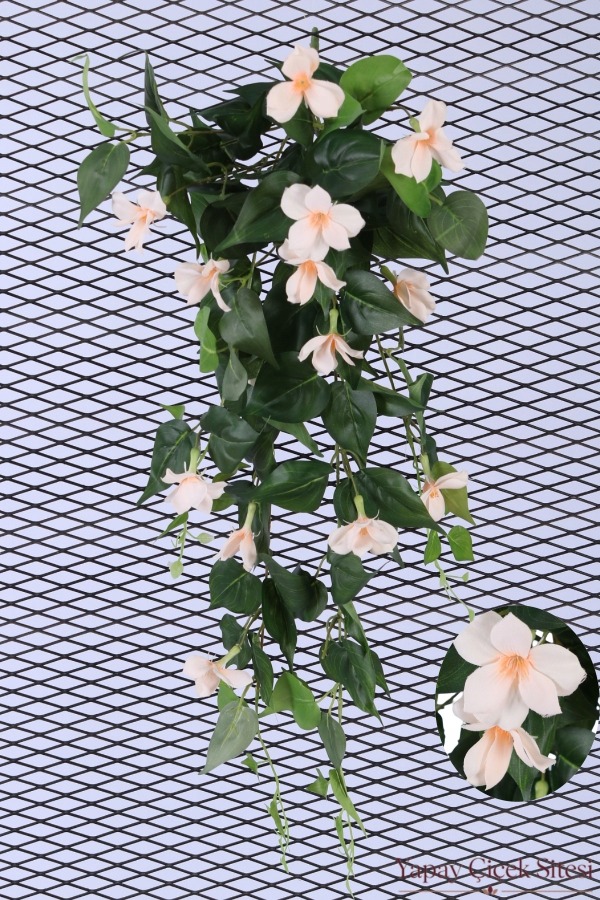 Yapay Sarkıt Begonya Çiçeği Sarmaşığı 85 cm - Şampanya - 1