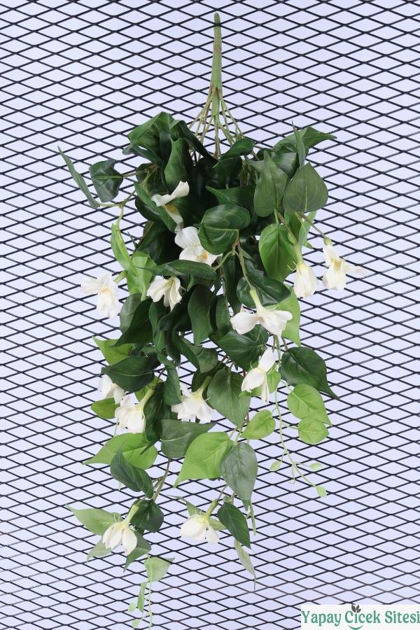 Yapay Sarkıt Begonya Çiçeği Sarmaşığı 85cm - Beyaz - 1