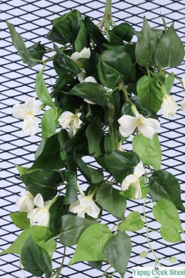Yapay Sarkıt Begonya Çiçeği Sarmaşığı 85cm - Beyaz - 3