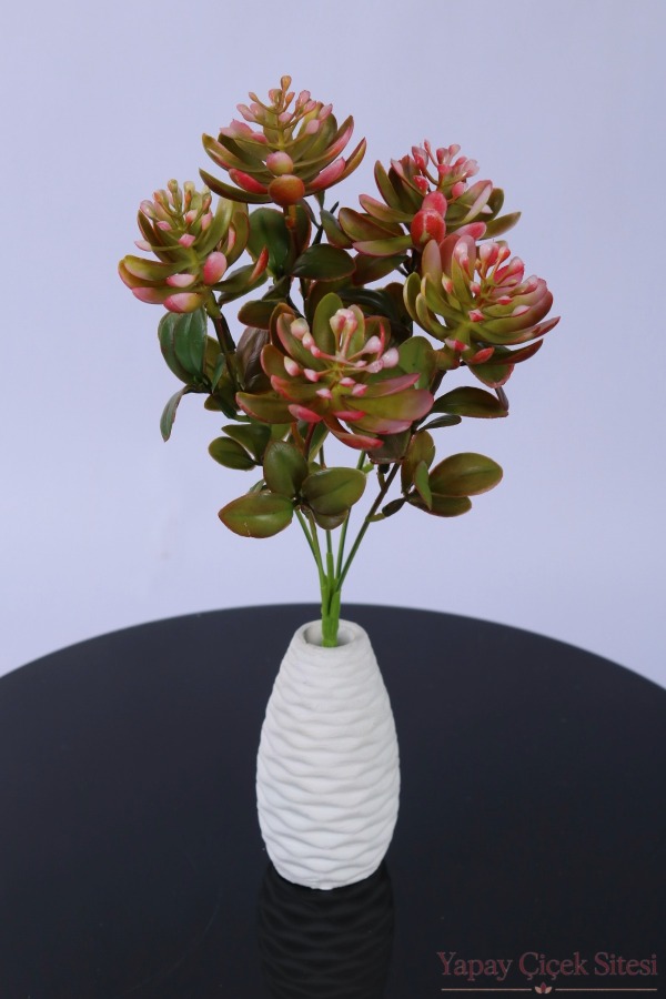 Yapay Sukulent Demeti 30 cm Pudra Pembe - 1