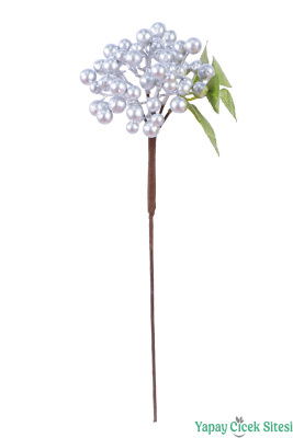 Yapay Top Kokina Dalı 43 cm Gümüş - Yapay Çiçek Sitesi