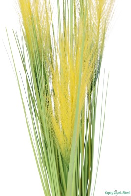 Yapay Tüylü Saz 72cm Demeti Sarı-Yeşil - 4