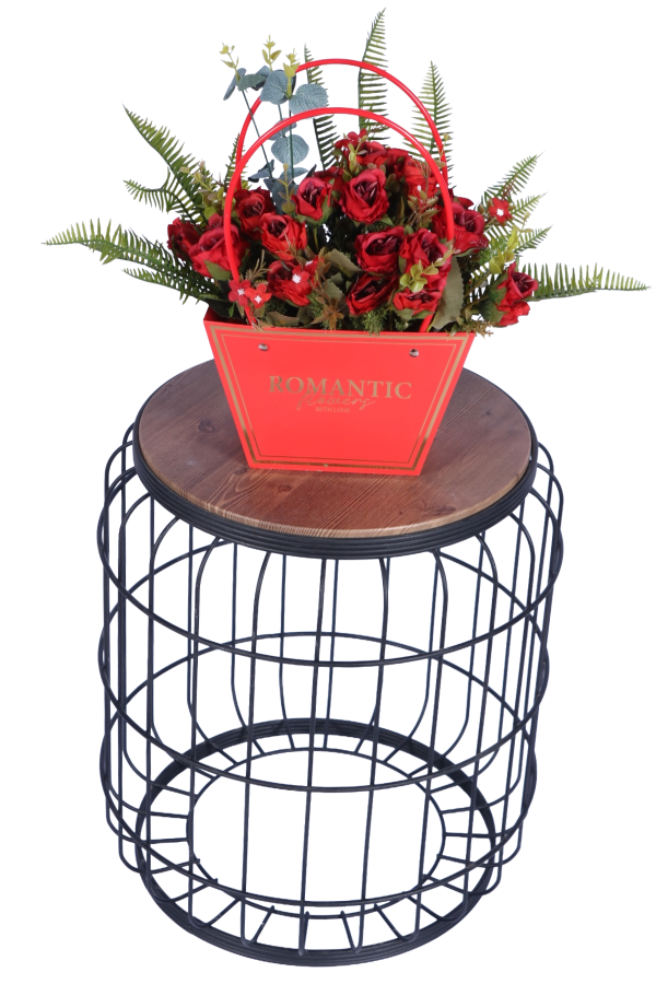Yapay Çiçekli Romantic Çantalı Aranjman Model 1 - 4