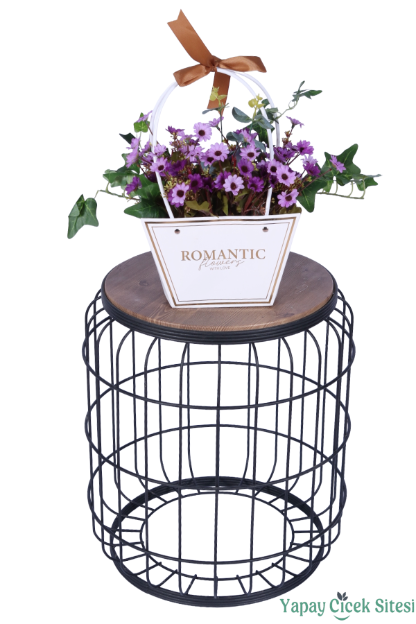 Yapay Çiçekli Romantic Çantalı Aranjman Model 11 - 2