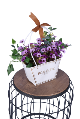 Yapay Çiçekli Romantic Çantalı Aranjman Model 11 - 4