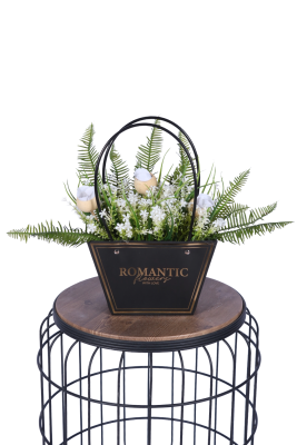 Yapay Çiçekli Romantic Çantalı Aranjman Model 12 - 1