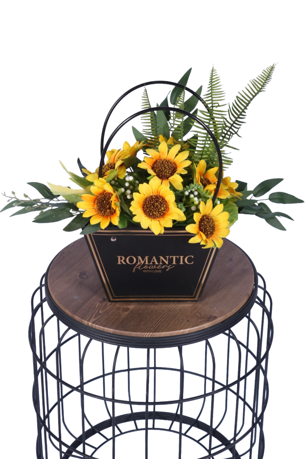 Yapay Çiçekli Romantic Çantalı Aranjman Model 13 - 1
