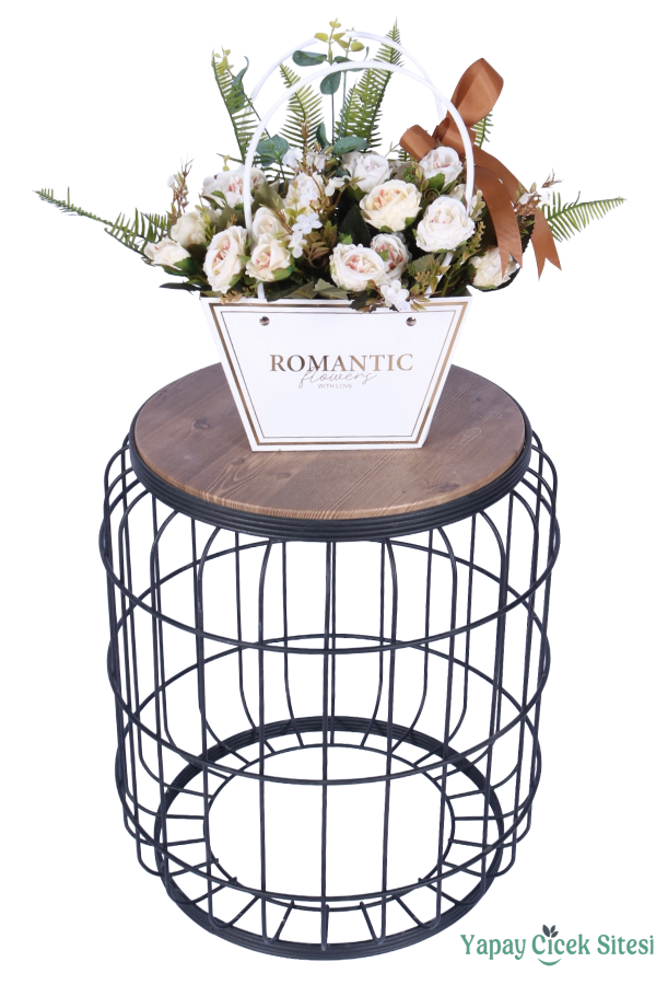 Yapay Çiçekli Romantic Çantalı Aranjman Model 15 - 2
