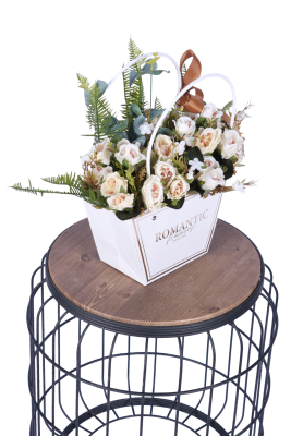 Yapay Çiçekli Romantic Çantalı Aranjman Model 15 - 3