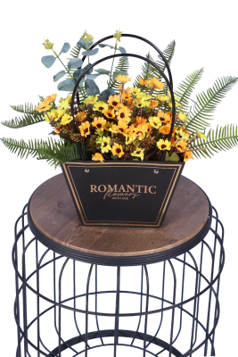 Yapay Çiçekli Romantic Çantalı Aranjman Model 17 - 1