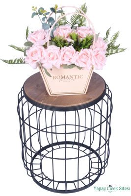 Yapay Çiçekli Romantic Çantalı Aranjman Model 19 - 2