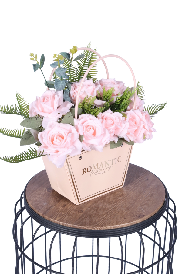 Yapay Çiçekli Romantic Çantalı Aranjman Model 19 - 4