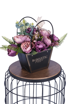 Yapay Çiçekli Romantic Çantalı Aranjman Model 20 - 4