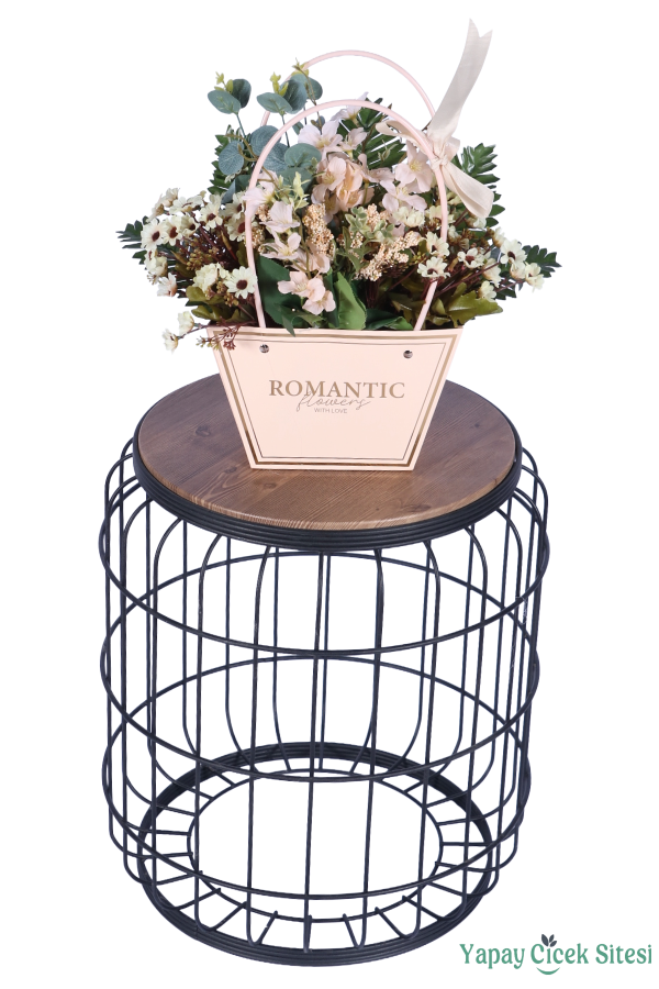 Yapay Çiçekli Romantic Çantalı Aranjman Model 21 - 2