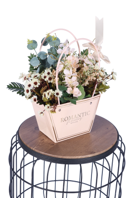 Yapay Çiçekli Romantic Çantalı Aranjman Model 21 - 4