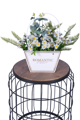 Yapay Çiçekli Romantic Çantalı Aranjman Model 6 - Yapay Çiçek Sitesi