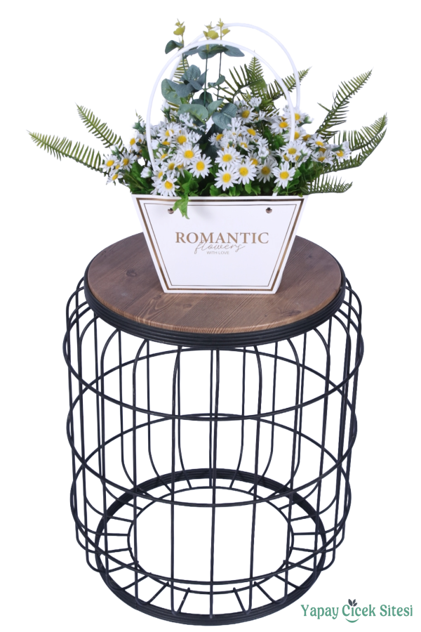 Yapay Çiçekli Romantic Çantalı Aranjman Model 6 - 2