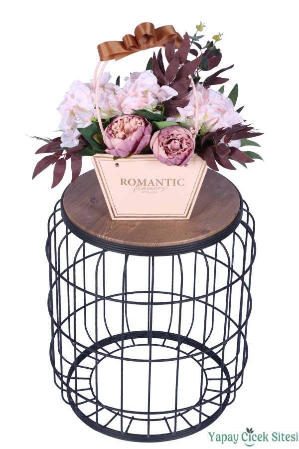 Yapay Çiçekli Romantic Çantalı Aranjman Model 8 - 2