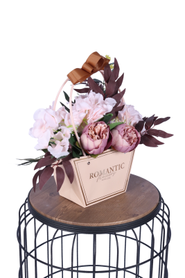 Yapay Çiçekli Romantic Çantalı Aranjman Model 8 - 4