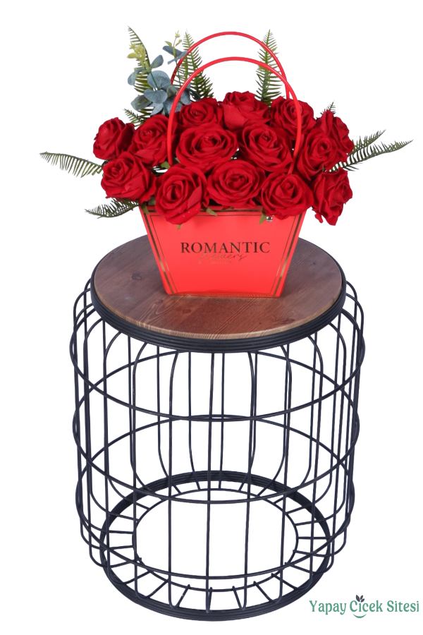 Yapay Çiçekli Romantic Romantic Çantalı Aranjman Model 10 - 2