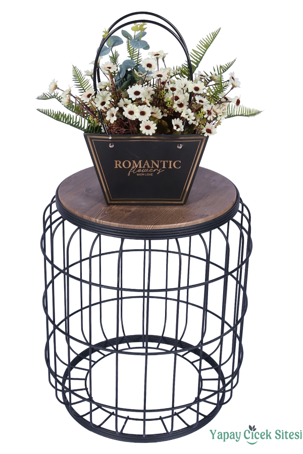 Yapay Çiçekli Romantic Çantalı Aranjman Model 7 - 2