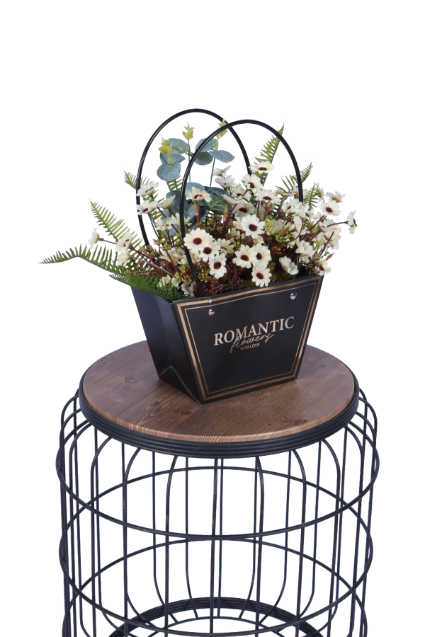 Yapay Çiçekli Romantic Çantalı Aranjman Model 7 - 3