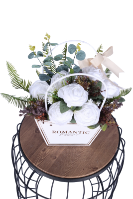 Yapay Çiçekli Romantic Çantalı Aranjman Model 23 - 4
