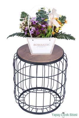 Yapay Çiçekli Romantic Çantalı Aranjman Model 28 - 2