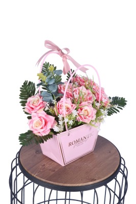 Yapay Çiçekli Romantic Çantalı Aranjman Model 29 - 4