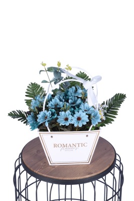 Yapay Çiçekli Romantic Çantalı Aranjman Model 31 - 1