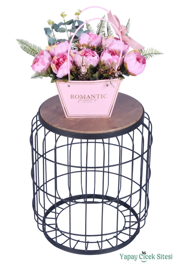 Yapay Çiçekli Romantic Çantalı Aranjman Model 32 - 2