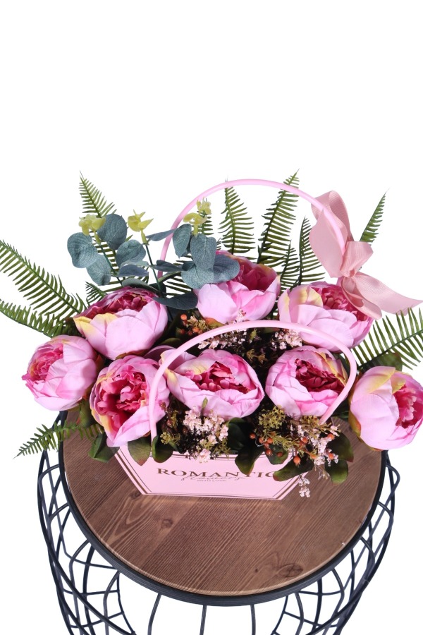 Yapay Çiçekli Romantic Çantalı Aranjman Model 32 - 3