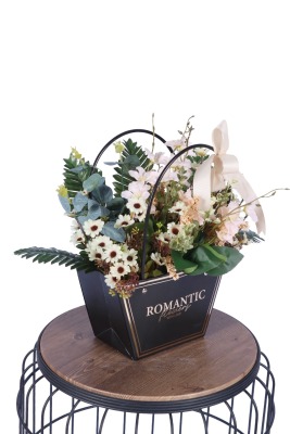 Yapay Çiçekli Romantic Çantalı Aranjman Model 33 - 3