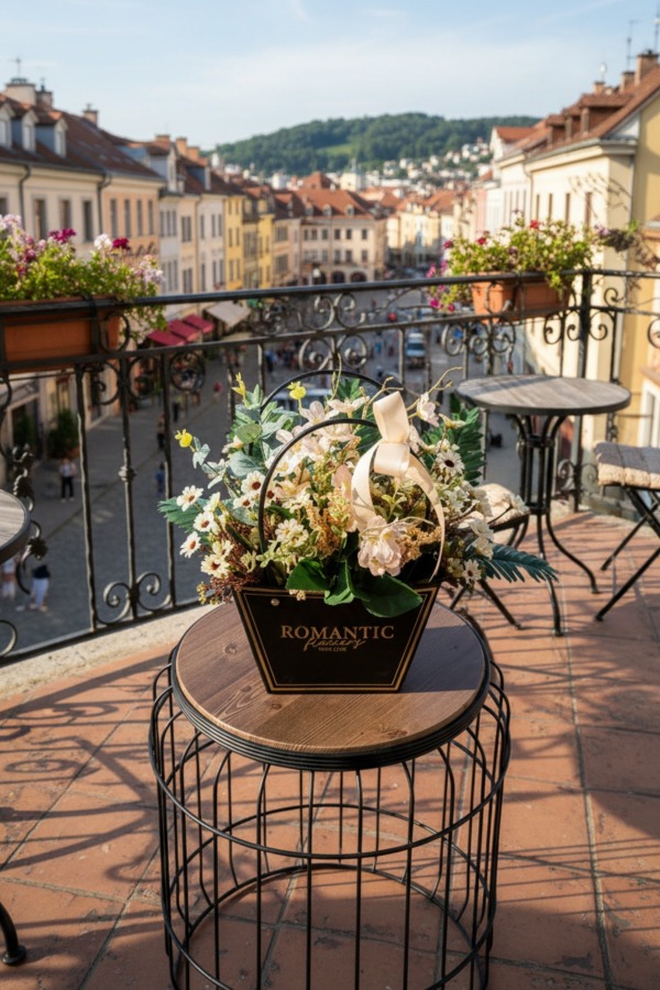 Yapay Çiçekli Romantic Çantalı Aranjman Model 33 - 4