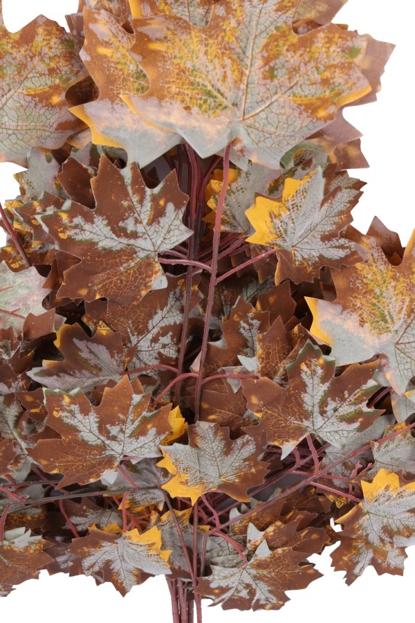  Yapay Çınar Ağacı Dalı 15 Yapraklı 65 Cm 12 Adet Kahve-Sarı - 4