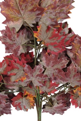 Yapay Çınar Ağacı Dalı 15 Yapraklı 65 Cm 12 Adet Kızıl - 4