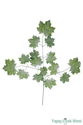 Yapay Çınar Ağacı Dalı 15 Yapraklı 65 Cm 12 Adet Mat Yeşil - 1