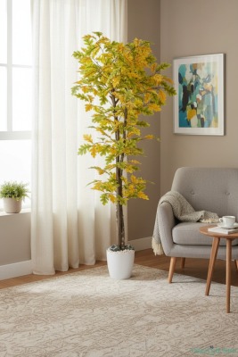 Yapay Çınar Ağacı 190 cm Sarı-Yeşil - 4