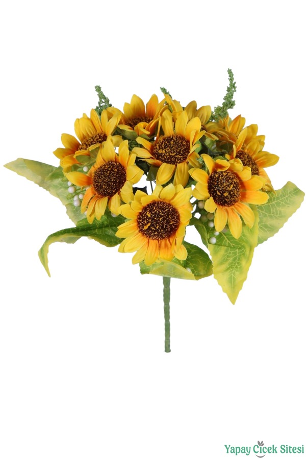 Yapay Cipsolu Ayçiçeği 33cm Yeşil-Sarı - 1